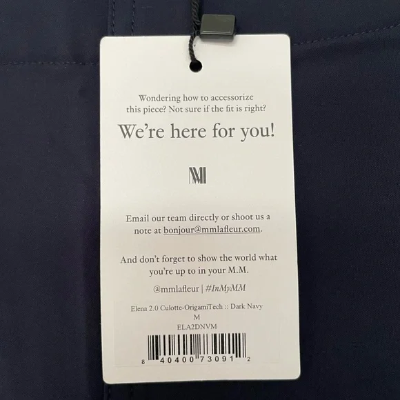 MM.LaFleur - Elena 2.0 Culotte Origami Tech Dark Navy Wide-Leg Trousers - Picture 4 of 7